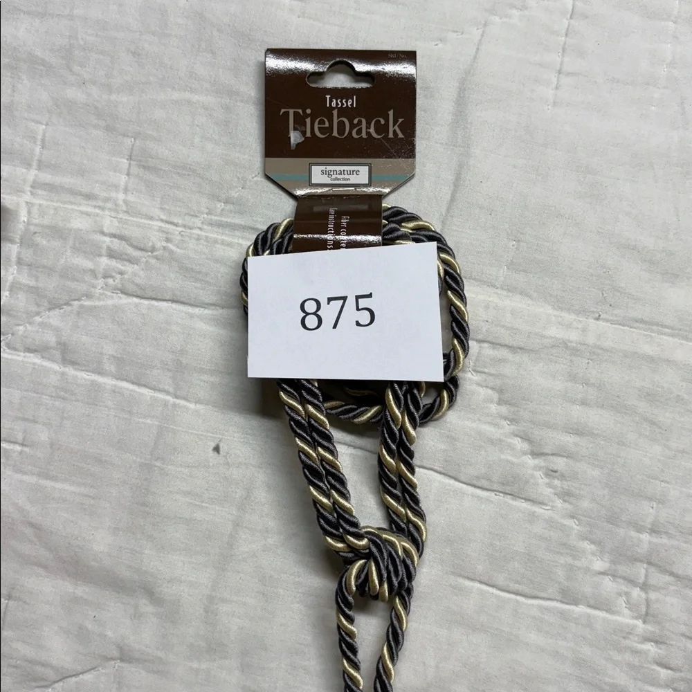 Signature Collection Elegant Silver & Cream Tassel Curtain Tiebacks Set of 4 NWT